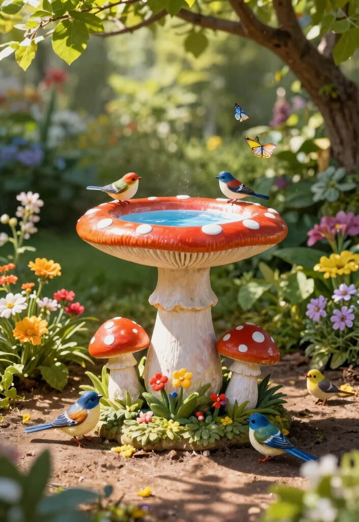 9 Handcrafted Pottery Bird Bath Ideas Rustic Charm 1. Whimsical Fairy Tale Bird Bath 0