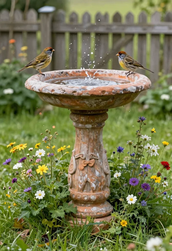9 Handcrafted Pottery Bird Bath Ideas Rustic Charm 2. Rustic Farmhouse Pottery Bird Bath 0