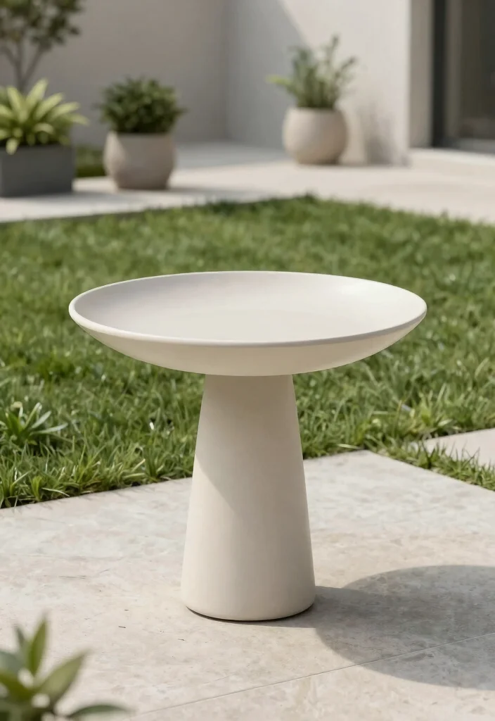9 Handcrafted Pottery Bird Bath Ideas Rustic Charm 3. Minimalist Ceramic Bird Bath 0