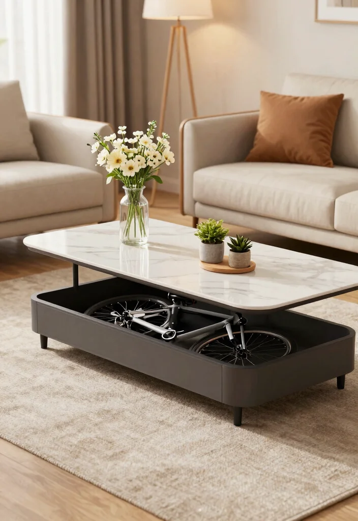 10 Aesthetic Bike at Home Storage Ideas for Any Room 6. Multi Functional Furniture with Bike Storage 0