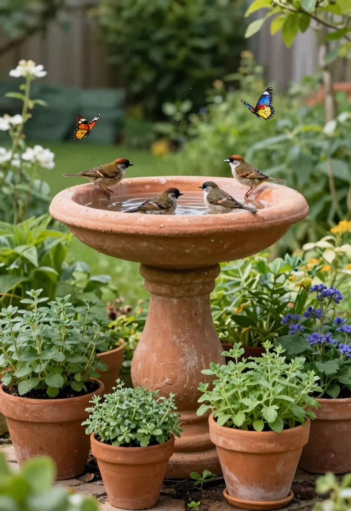 10 Best Bird Bath Color Ideas to Pop in Your Garden 4. Earthy Terracotta 0