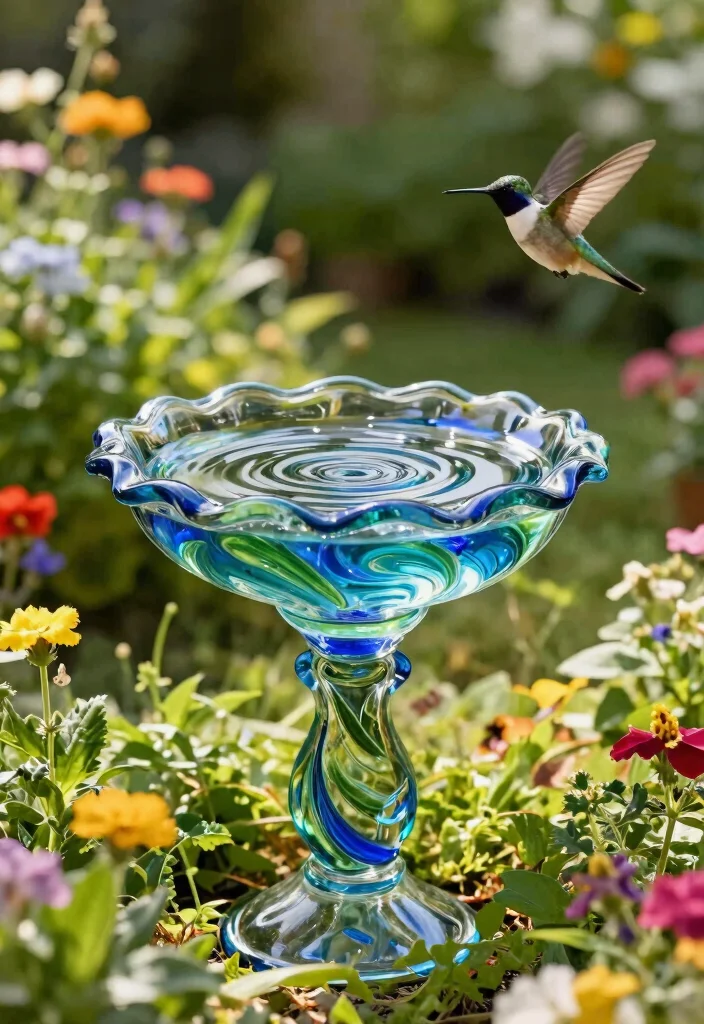 10 Best Bird Bath for Hummingbirds Expert Top Picks 3. Elegant Glass Bird Bath 0