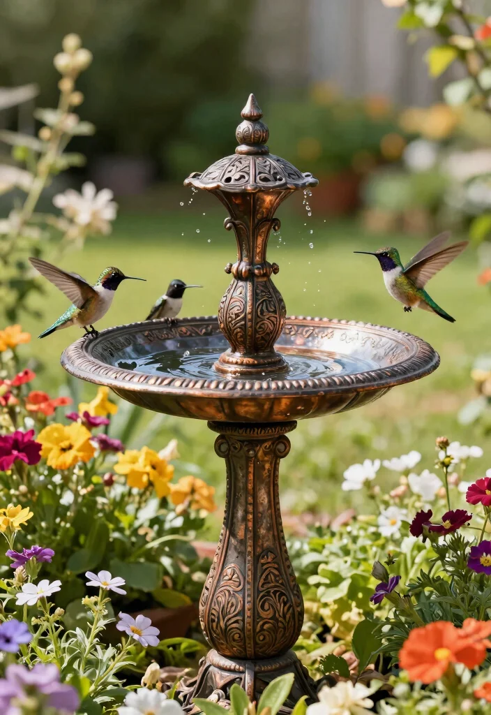 10 Best Bird Bath for Hummingbirds Expert Top Picks 4. Decorative Metal Bird Bath 0