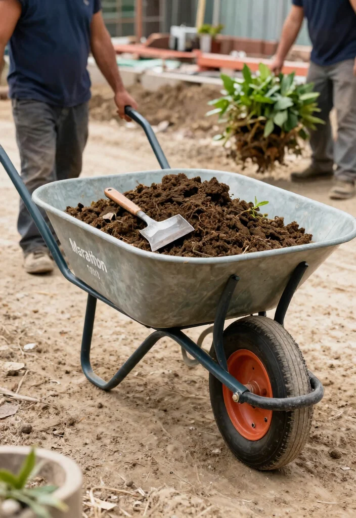 10 Best Heavy Duty Wheelbarrow Options for Construction 6. Marathon 70001 2 in 1 Heavy Duty Wheelbarrow 0