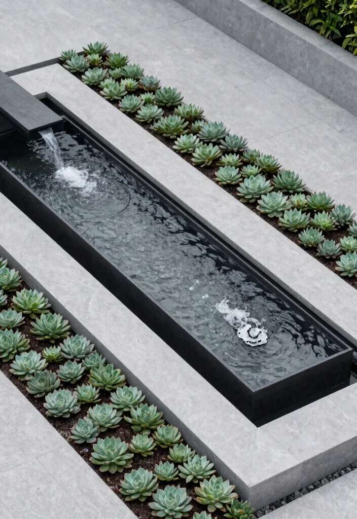 10 Best Water Fountain Top View PNG Assets for Design 2. Modern Minimalist Fountain 0