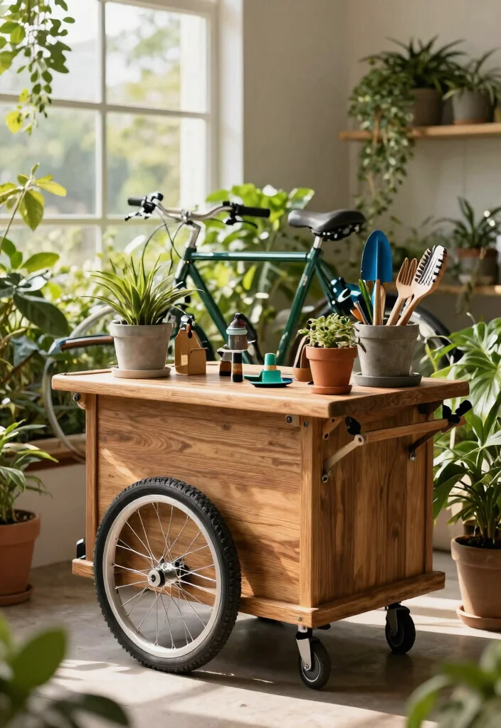 10 Creative Bike Storage Ideas Indoor Designs You Will Love 7. Bike Caddy or Cart 0