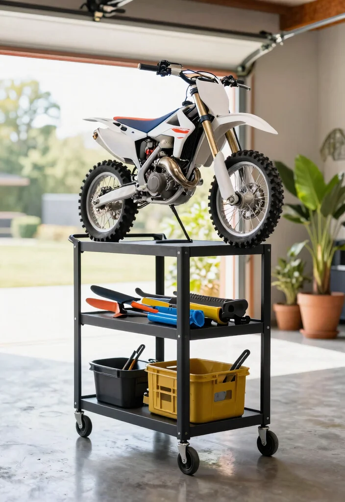 11 Best Dirt Bike Storage Ideas for Ultimate Protection 4. Rolling Storage Cart 0