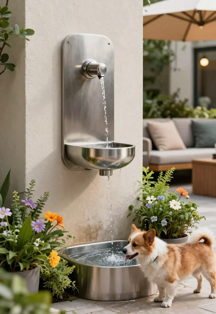11 Best Pet Water Fountain Ideas for Dogs and Cats 7. Elegant Wall Mounted Fountain 0