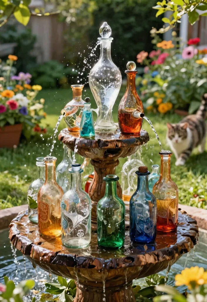 11 Best Pet Water Fountain Ideas for Dogs and Cats 8. Vintage Glass Bottle Fountain 0