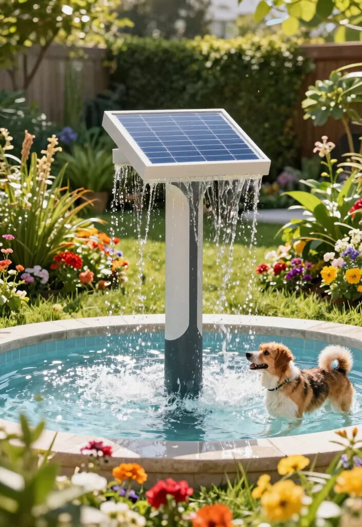 11 Best Pet Water Fountain Ideas for Dogs and Cats 9. Solar Powered Fountain 0