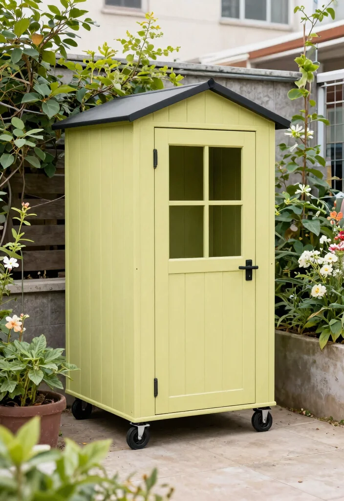 11 Best Smoker Shed Ideas to Protect Your BBQ Gear 10. Compact Shed on Wheels 0