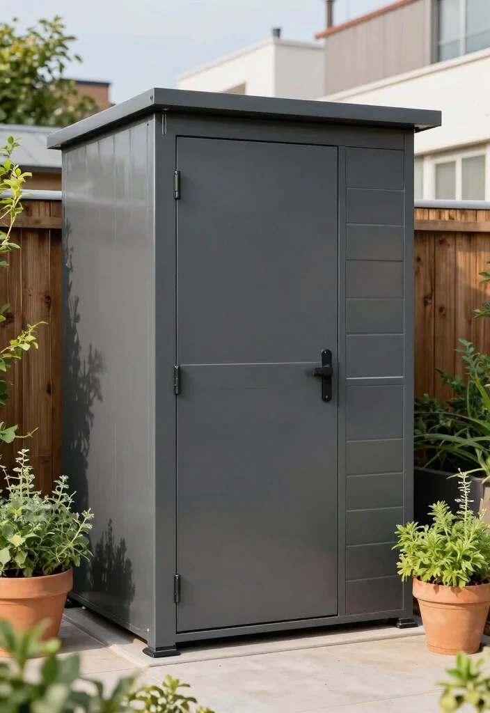 11 Best Smoker Shed Ideas to Protect Your BBQ Gear 3. Modern Metal Shed 0