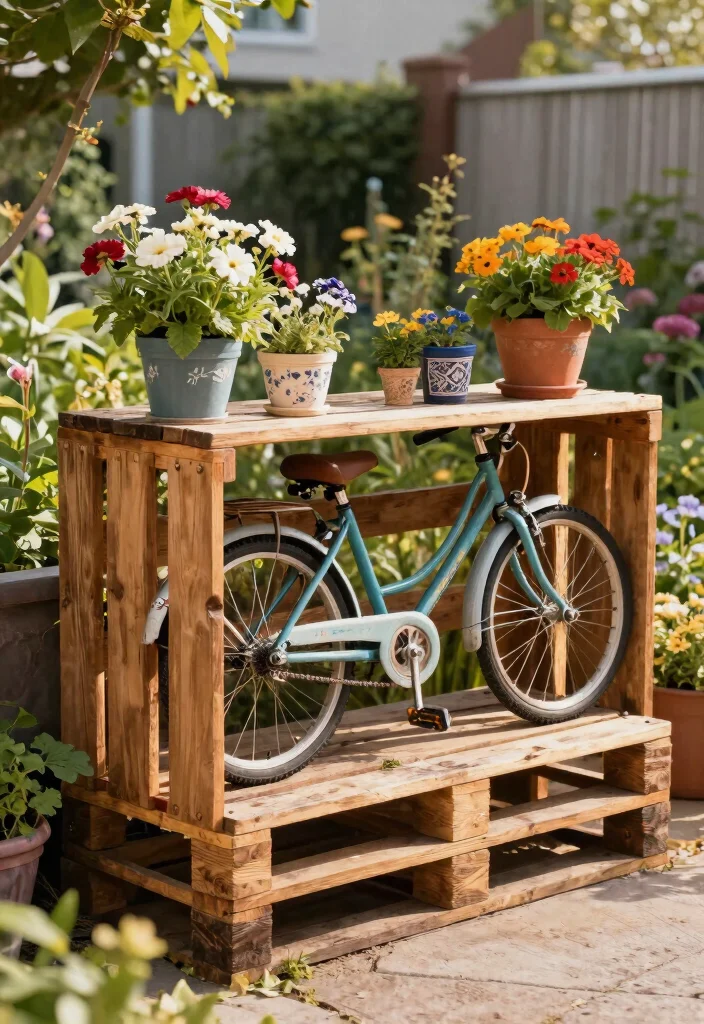 11 Best Vertical Bike Storage Ideas for Small Urban Gardens 11. Repurposed Bike Storage 0