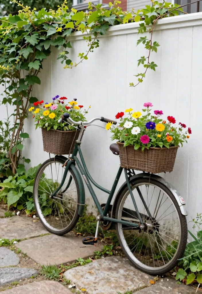 11 Best Vertical Bike Storage Ideas for Small Urban Gardens 4. Bicycle Planter Rack 0