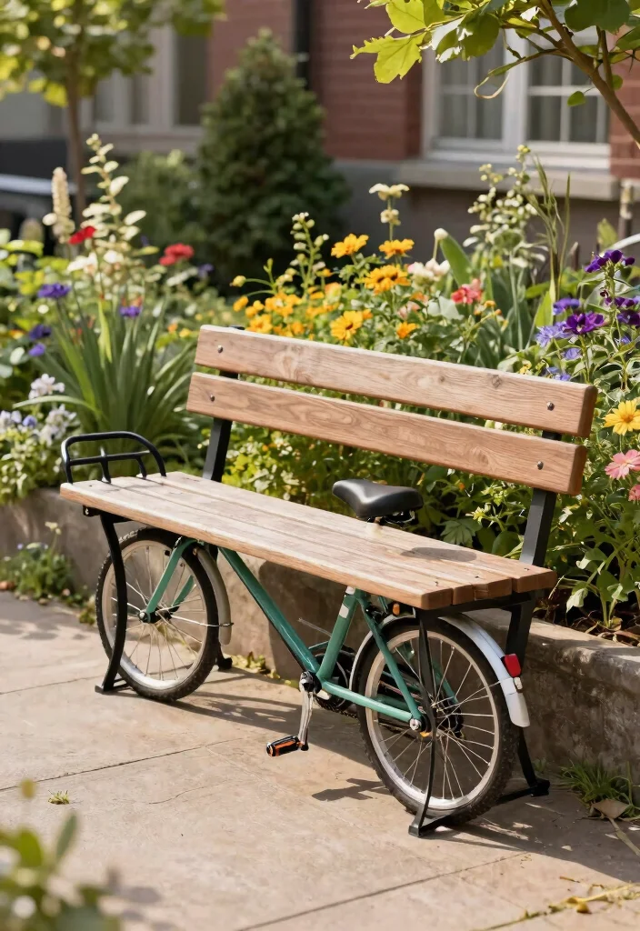 11 Best Vertical Bike Storage Ideas for Small Urban Gardens 8. Integrated Garden Furniture 0