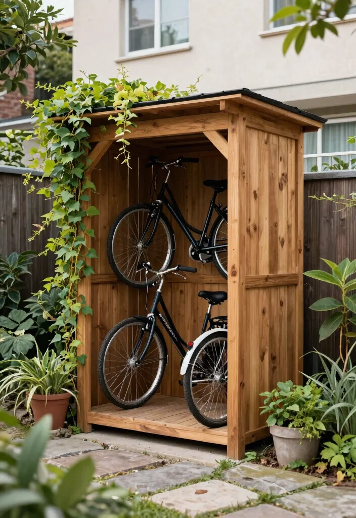 11 Best Vertical Bike Storage Ideas for Small Urban Gardens 9. Vertical Bike Shed 0
