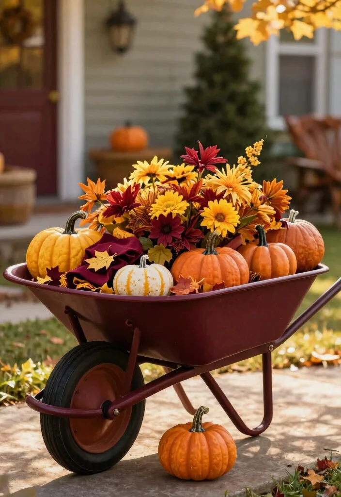 11 Best Wheelbarrow Fall Decor Ideas for Your Front Yard 11. Autumn Color Palette 0