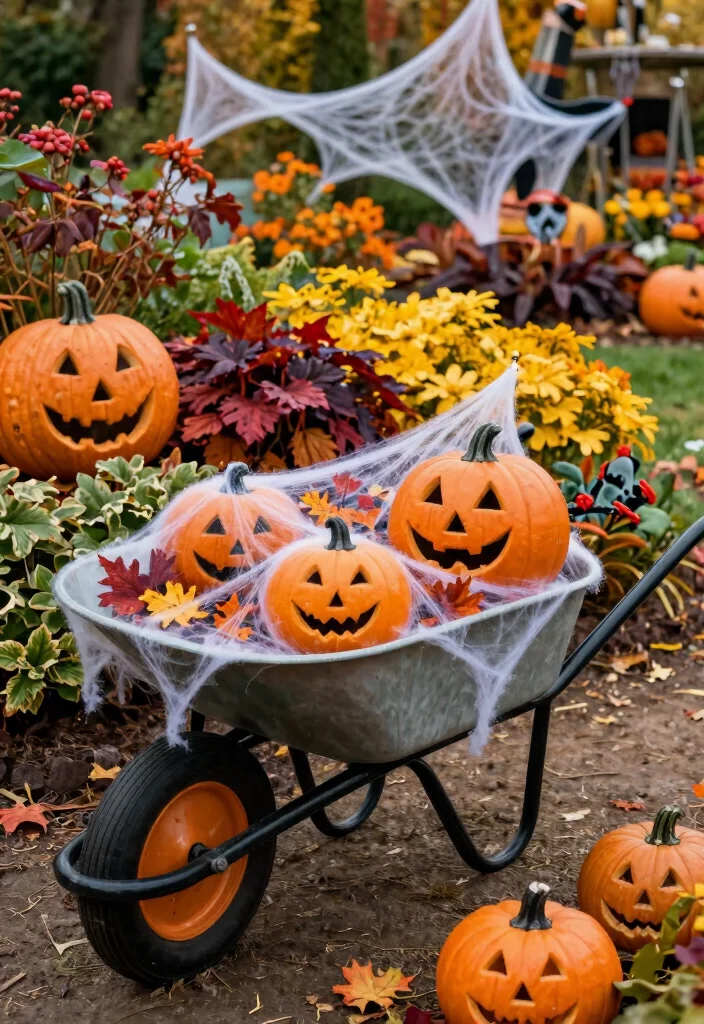 11 Best Wheelbarrow Fall Decor Ideas for Your Front Yard 5. Themed Wheelbarrow Gardens 0