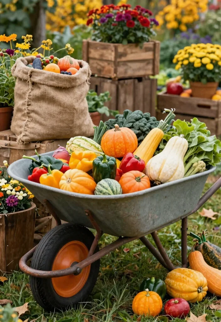 11 Best Wheelbarrow Fall Decor Ideas for Your Front Yard 6. Harvest Time Repurposing 0
