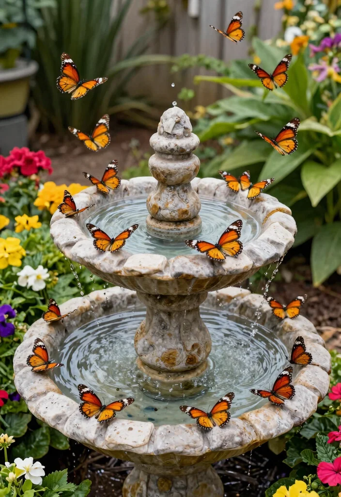 11 Brilliant Winter Bird Bath Ideas to Help Local Birds 11. Butterfly Water Feature Bird Bath 0