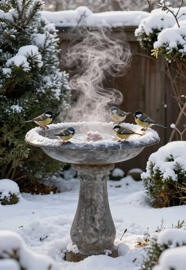 11 Brilliant Winter Bird Bath Ideas to Help Local Birds 4. Heated Bird Bath 0