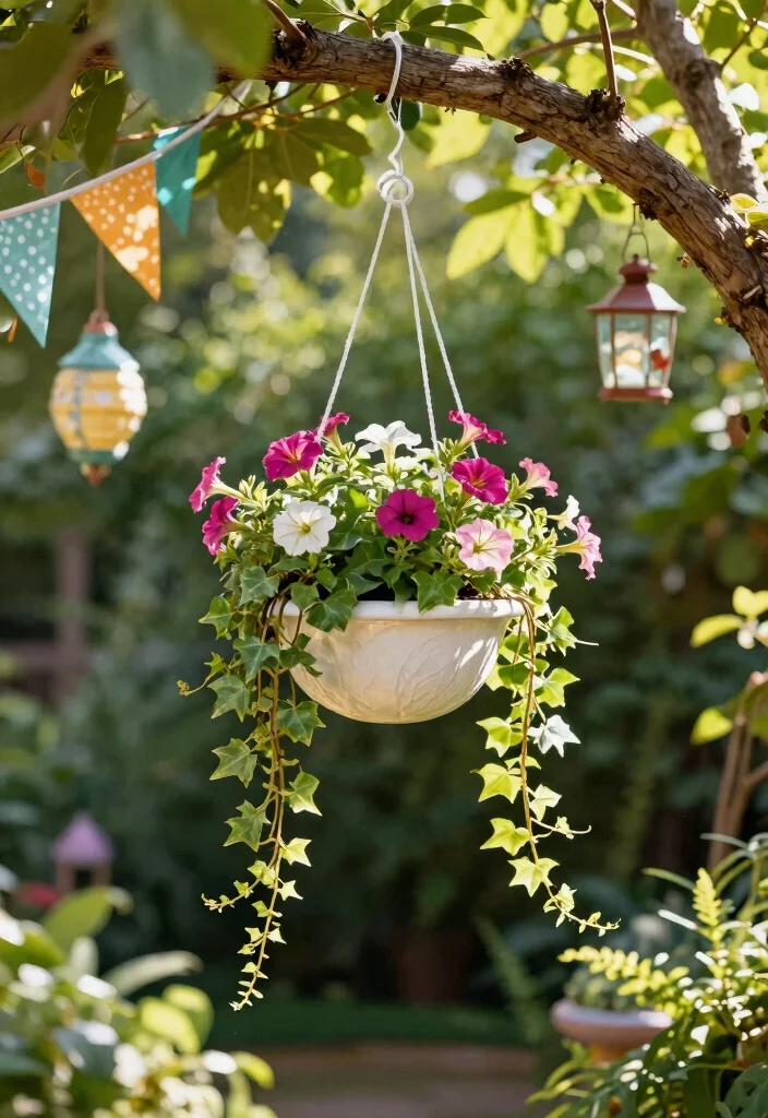 11 Clever Bird Bath Planter Ideas DIY Garden Hacks 6. Hanging Bird Bath Planter 0