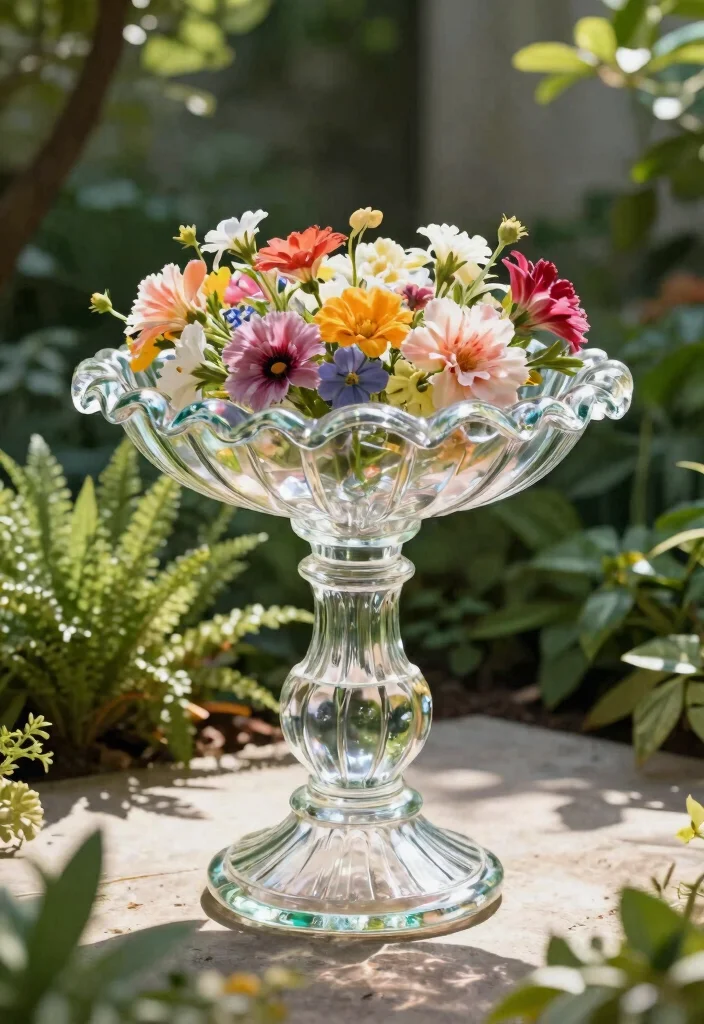 11 Clever Bird Bath Planter Ideas DIY Garden Hacks 9. Repurposed Glass Bird Bath 0