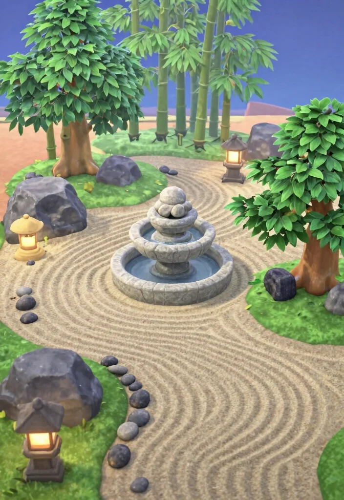 11 Cute ACNH Water Fountain Ideas for Your Island 7 11 Cute ACNH Water Fountain Ideas for Your Island 7. Zen Garden Fountain 0