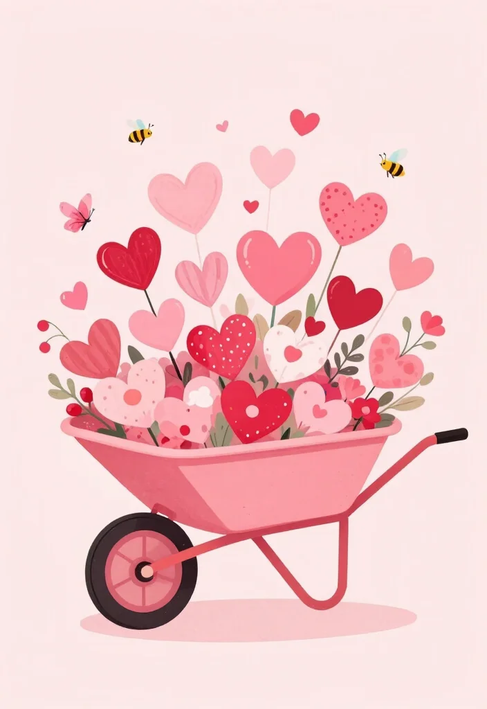 11 Cute Wheelbarrow Embroidery Designs for Crafting 5. Sweetheart Wheelbarrow 0