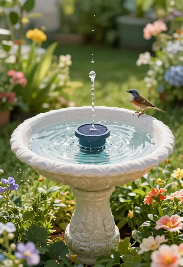 11 Easy DIY Solar Bird Bath Ideas Eco Friendly Gardening Projects 11. DIY Solar Fountain Bird Bath 0
