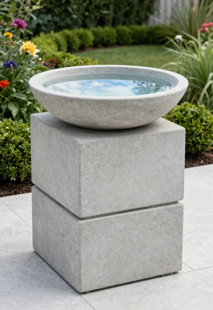 11 Easy DIY Solar Bird Bath Ideas Eco Friendly Gardening Projects 5. Concrete Block Bird Bath 0