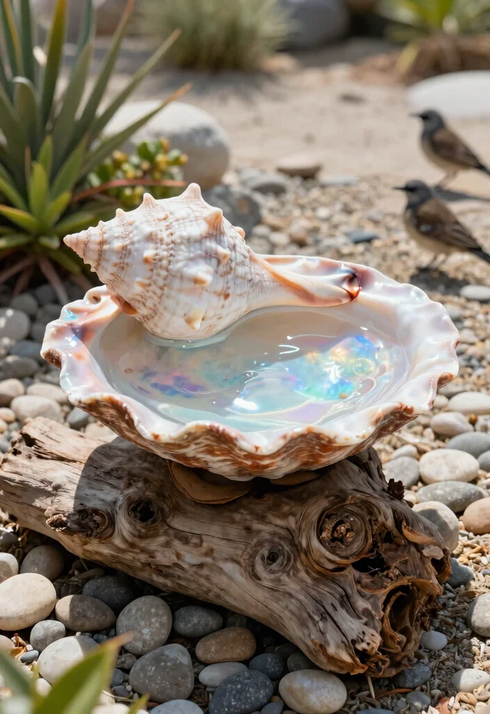 11 Easy DIY Solar Bird Bath Ideas Eco Friendly Gardening Projects 7. Seashell Bird Bath 0