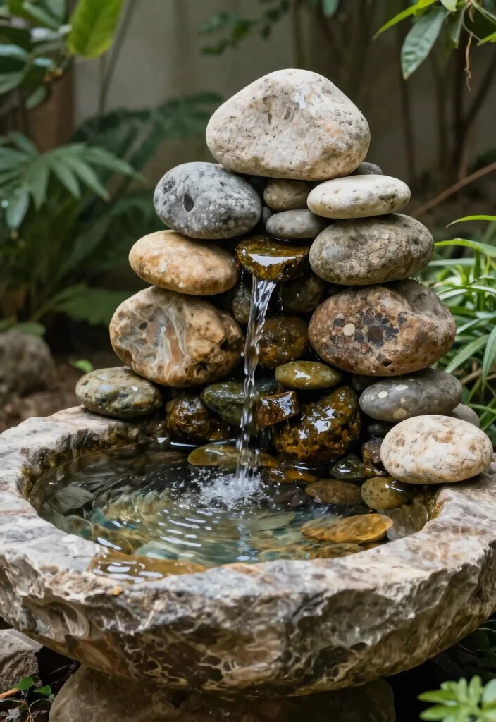 11 Easy Table Top Water Fountain DIY Projects for Your Indoor Zen Garden 1. The Simple Stone Fountain 0