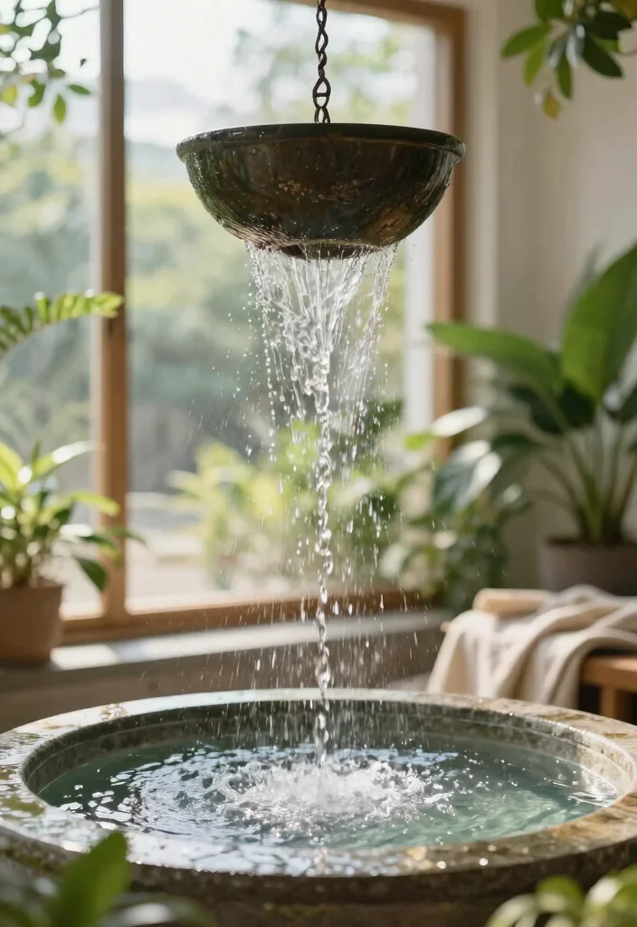 11 Easy Table Top Water Fountain DIY Projects for Your Indoor Zen Garden 11. The Overhead Rain Fountain 0