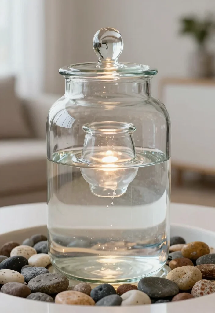 11 Easy Table Top Water Fountain DIY Projects for Your Indoor Zen Garden 4. Glass Jar Fountain 0