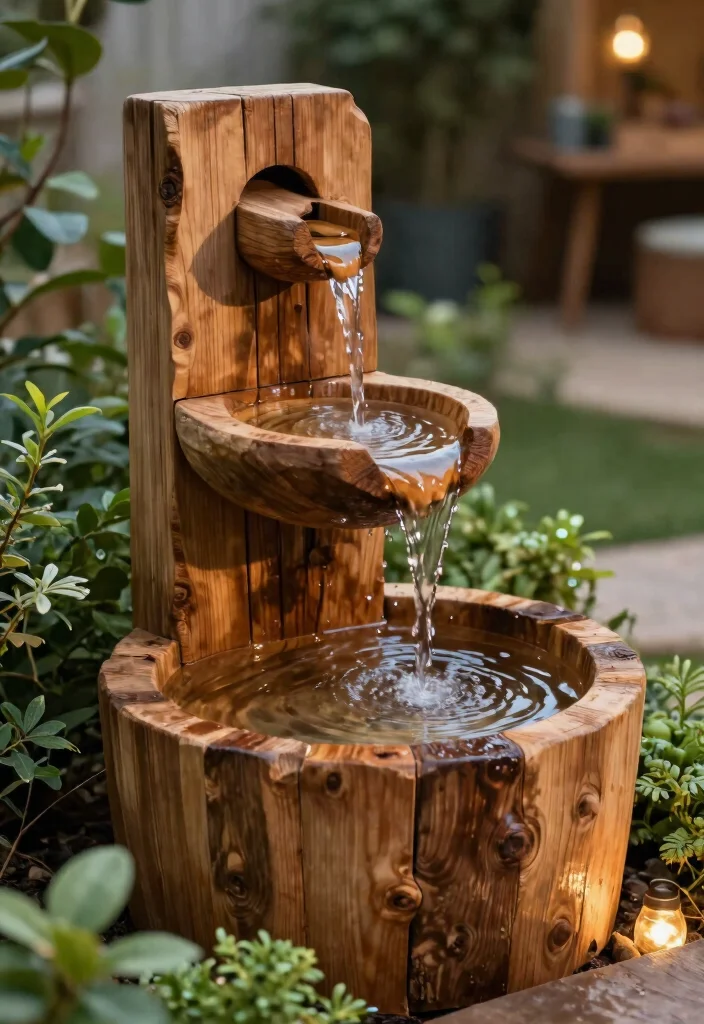 11 Easy Table Top Water Fountain DIY Projects for Your Indoor Zen Garden 5. DIY Wooden Fountain 0