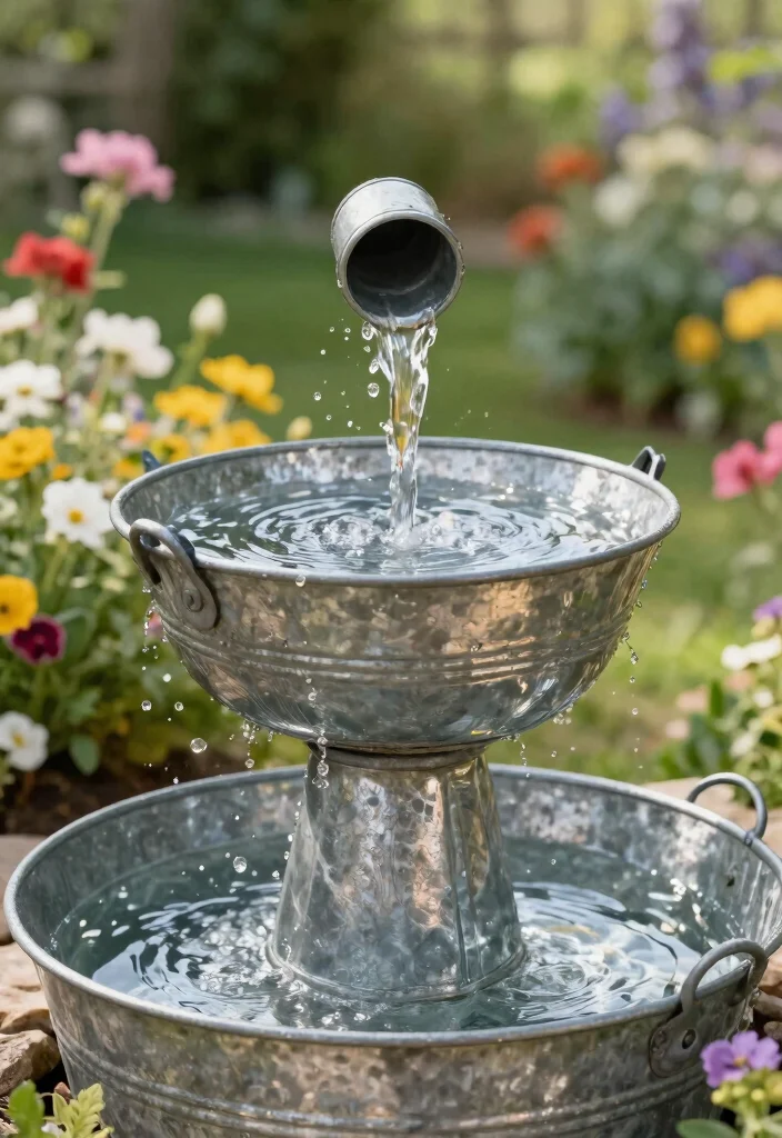 11 Easy Table Top Water Fountain DIY Projects for Your Indoor Zen Garden 8. Metal Bucket Fountain 0