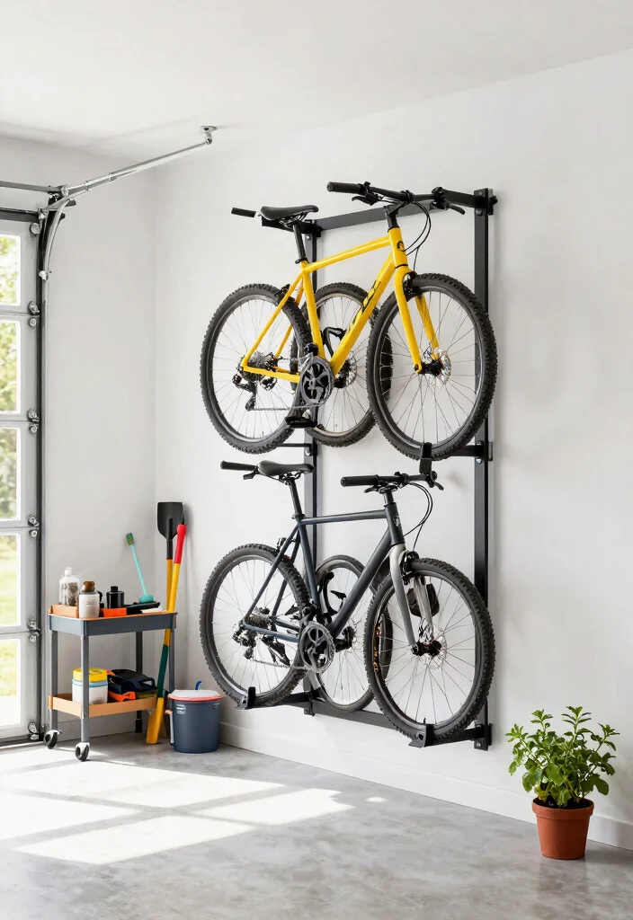 11 Efficient Car and Bike Storage Ideas for Shared Garages 1. Vertical Bike Racks Save Floor Space 0