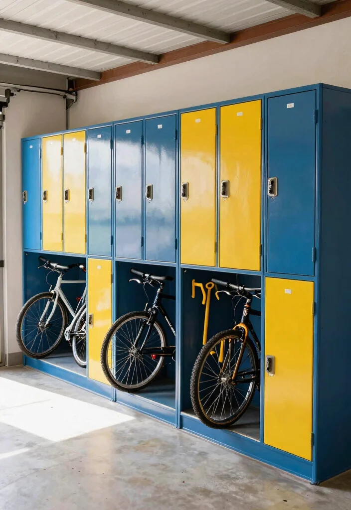 11 Efficient Car and Bike Storage Ideas for Shared Garages 10. Bike and Gear Lockers Secure Storage 0