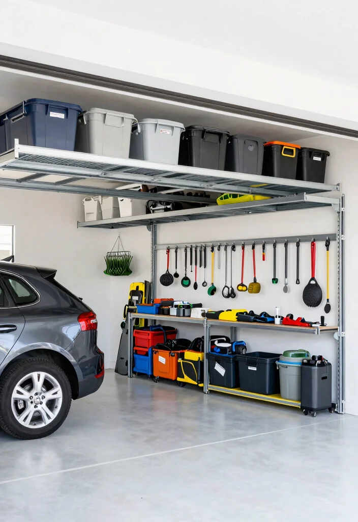 11 Efficient Car and Bike Storage Ideas for Shared Garages 2. Overhead Storage Utilizing Unused Space 0