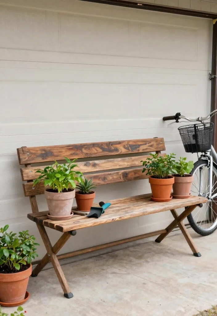 11 Efficient Car and Bike Storage Ideas for Shared Garages 3. Foldable Garden Benches Multi Use Furniture 0