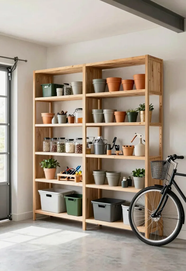 11 Efficient Car and Bike Storage Ideas for Shared Garages 9. Custom Shelving Units Tailored Organization 0