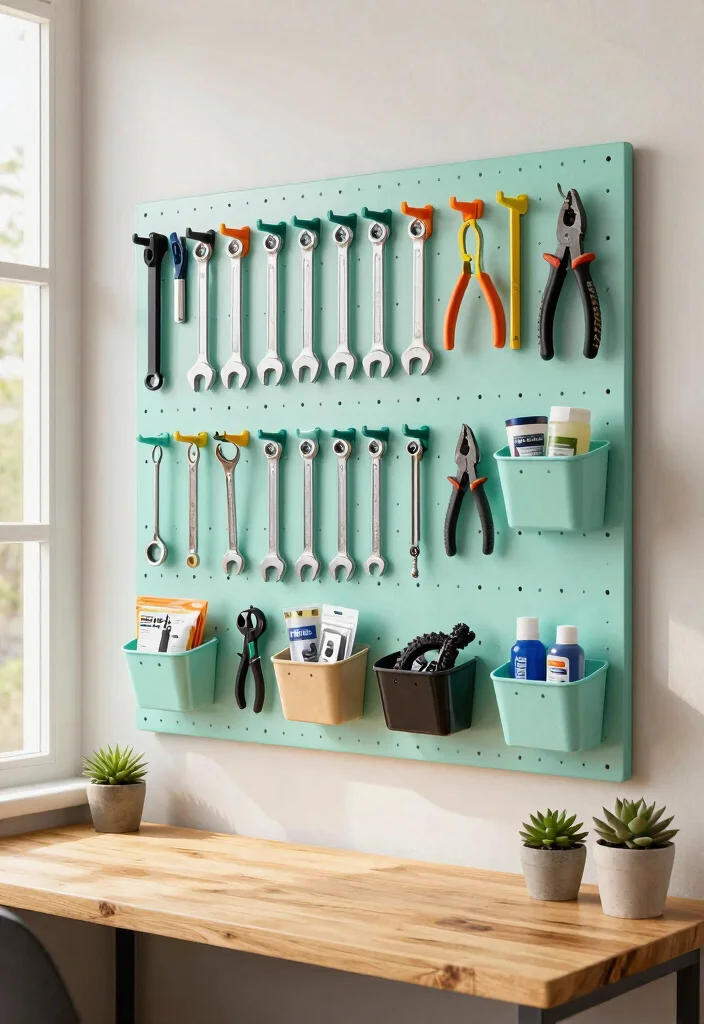 11 Functional Bike Tool Storage Ideas for Your Workshop 1. Vertical Pegboard System 0