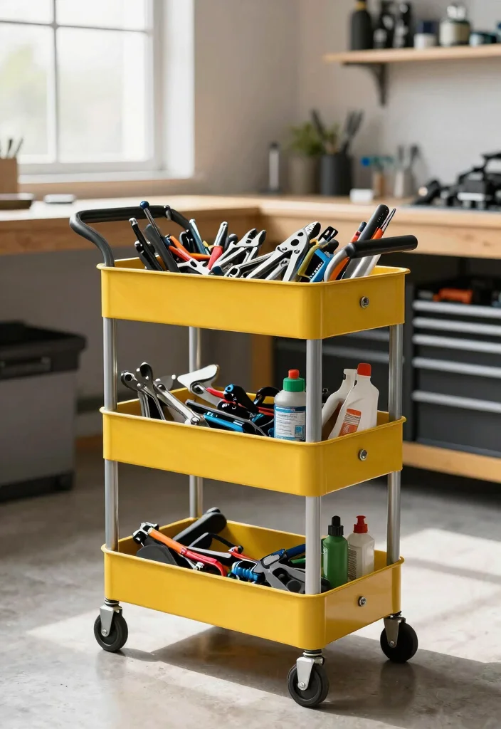 11 Functional Bike Tool Storage Ideas for Your Workshop 7. Rolling Tool Carts 0