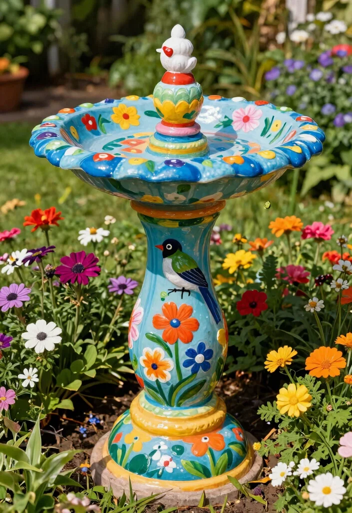 11 Magical Bird Bath Decorating Ideas for Every Season 11. Natures Canvas Paint Your Bath 0