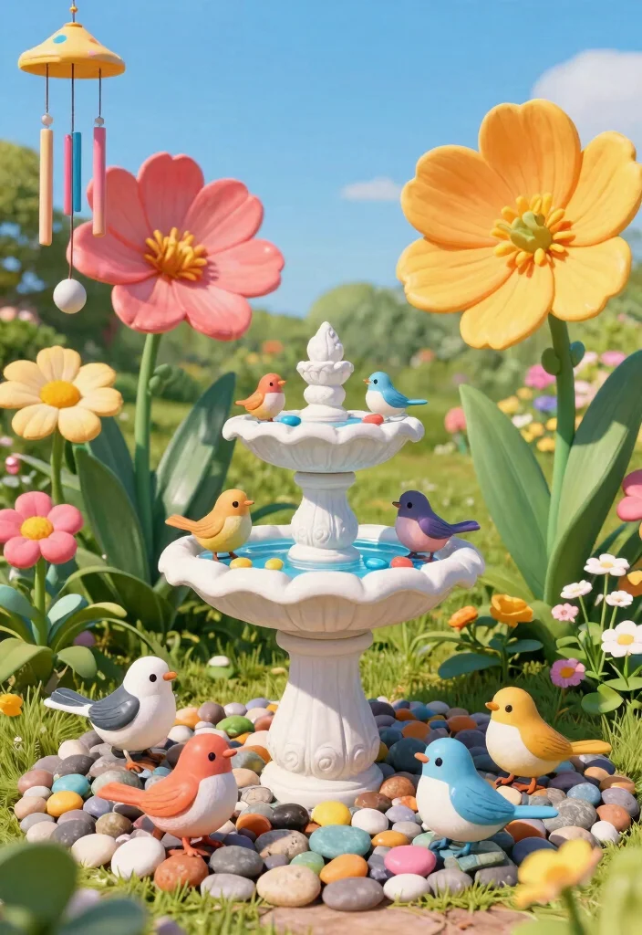 11 Magical Bird Bath Decorating Ideas for Every Season 6. Colorful Creatures Whimsical Accessories 0