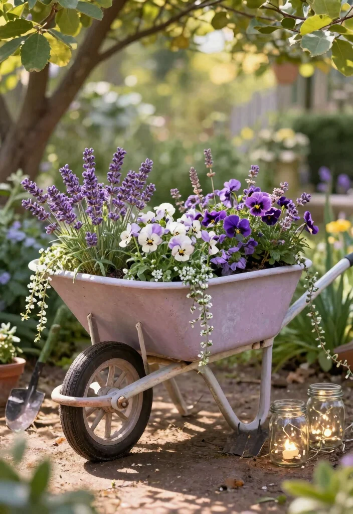 11 Magical Tipped Wheelbarrow Planter Ideas Spilled Flowers 1. Rustic Romance 0