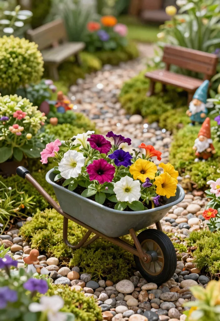 11 Magical Tipped Wheelbarrow Planter Ideas Spilled Flowers 2. Fairy Garden Wonderland 0