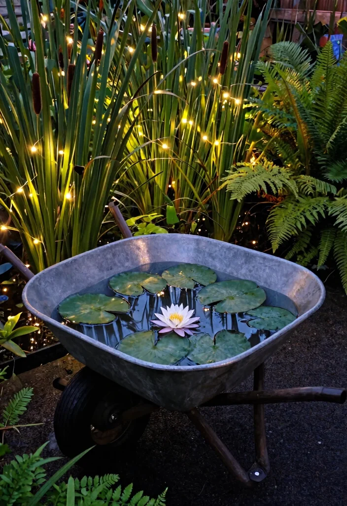 11 Magical Tipped Wheelbarrow Planter Ideas Spilled Flowers 6. Whimsical Water Feature 0
