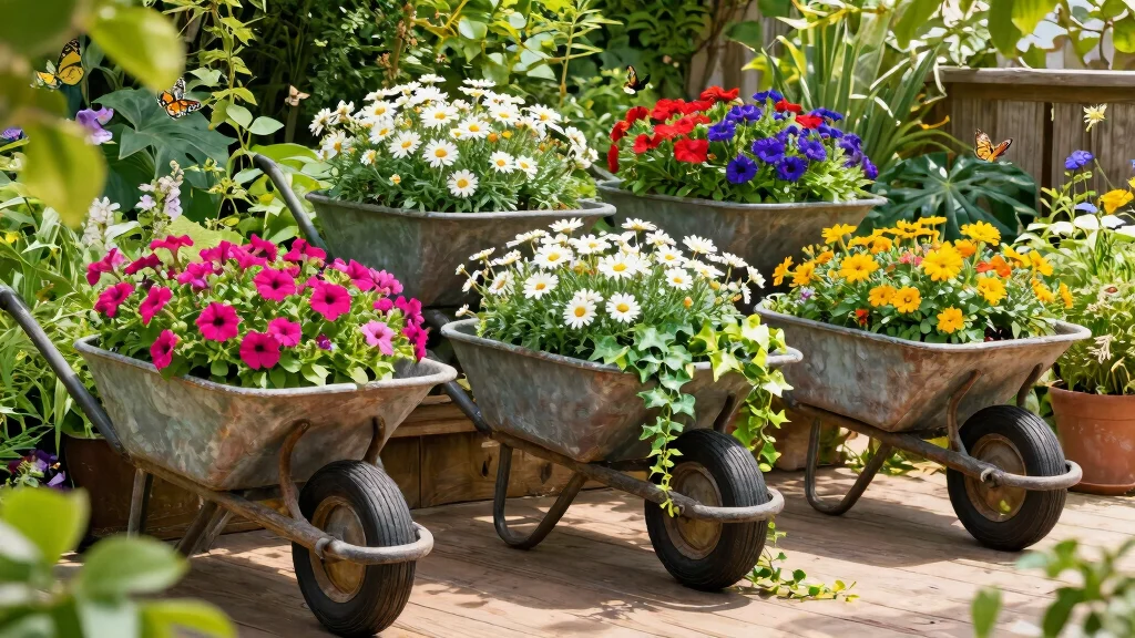 11 Magical Tipped Wheelbarrow Planter Ideas [Spilled Flowers]